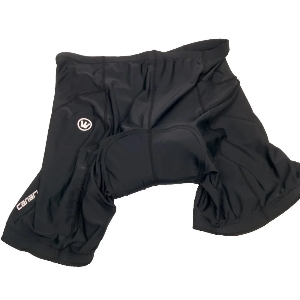 Canari Cycling Shorts Men XL Black Padded Stretch Nylon Spandex Bike Athletic - Picture 2 of 16